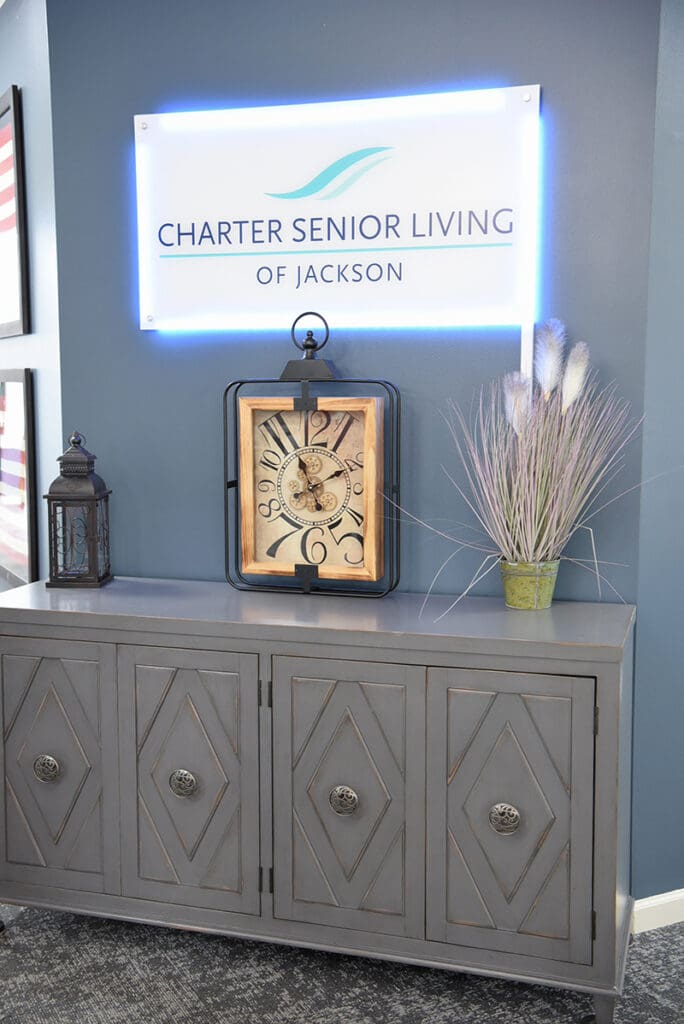welcome sign: Charter Senior Living of Jackson