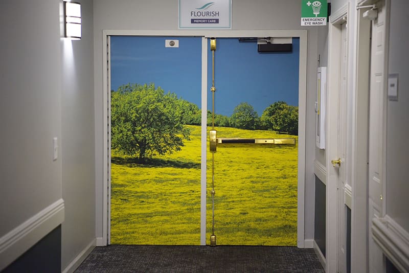 doors decorated with landscape